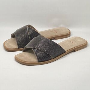 Brunello Cucinelli Embellished Criss Cross Leather Flat Sandals size 37